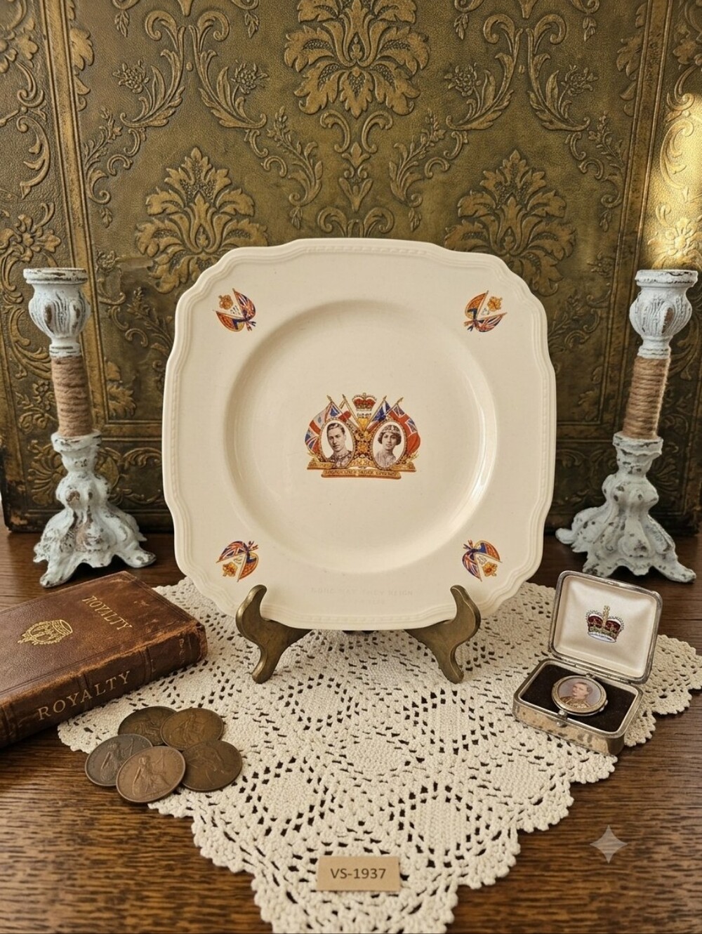 Vintage 1937 King George VI Coronation Plate Alfred Meakin